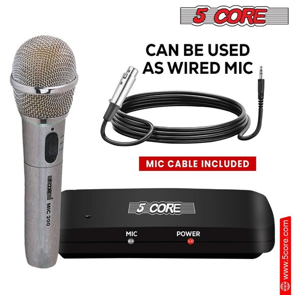 5Core Wireless Microphone Dual Function Wireless - Wired Microphone Inalambrico - Picture 5 of 10